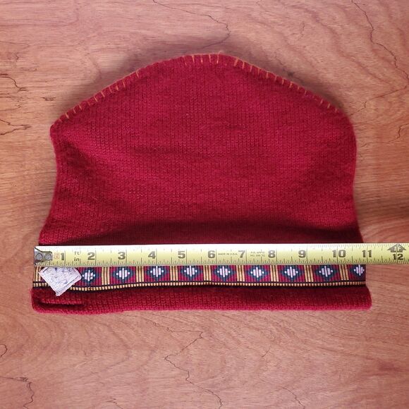 Vintage Merkley Headgear Red Wool Knit Winter Hat Toque Beanie Snowboard Canada - Picture 8 of 9